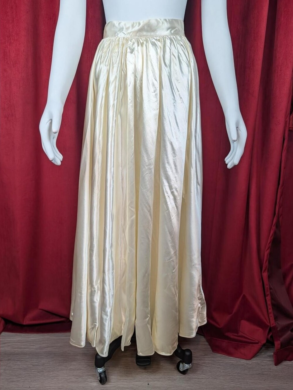 True Vintage 50's Mindelle Cream White Satin Bridal Maxi Skirt